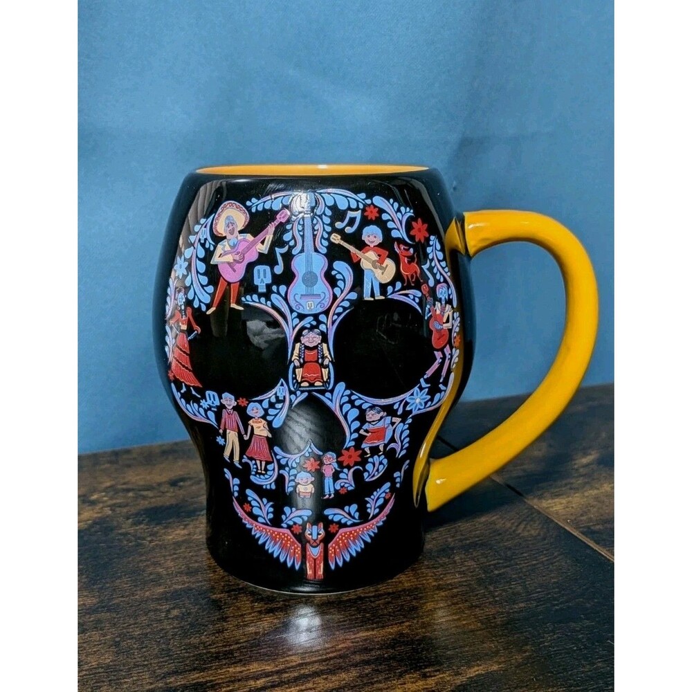 Disney Coffee Mug COCO Movie Sugar Skull Ceramic Cup 14 oz